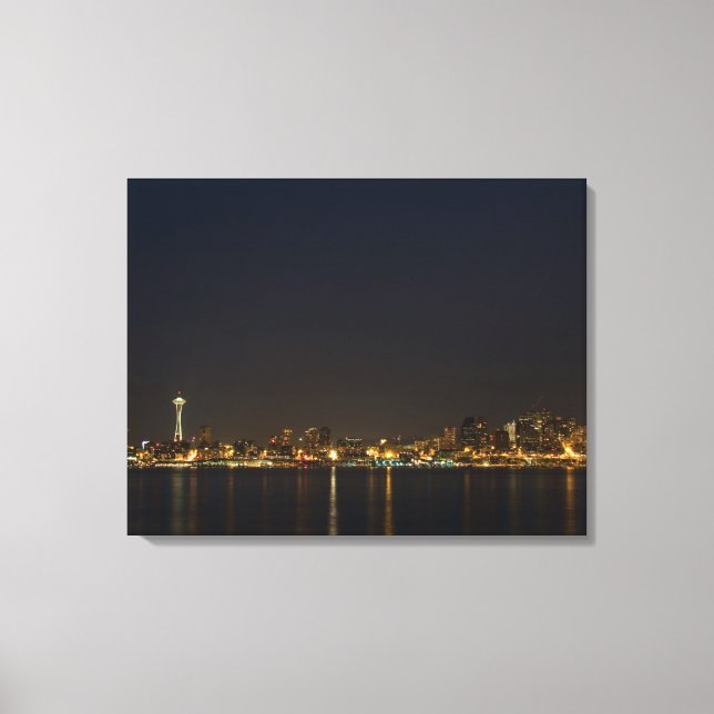 Seattle, Washington en toile à 3 panneaux de nuit (Recto)