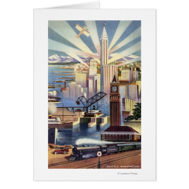 Seattle, Washington - Vue du centre-ville (Devant)