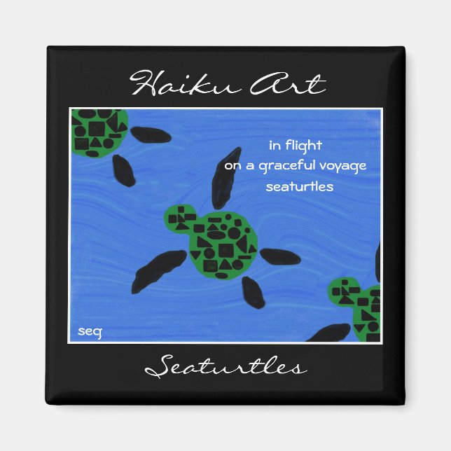 Seaturtles Haiku Art Magnet (Devant)