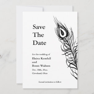Secouez vos plumes Save the Date blanc