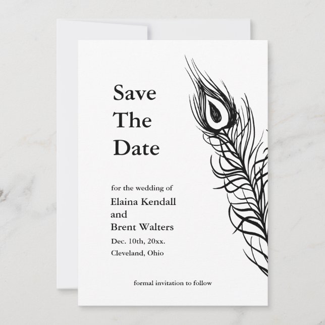Secouez vos plumes Save the Date blanc (Devant)