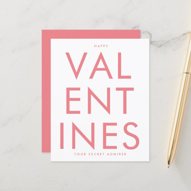 Secret Admirer PINK BLUSH FUN HEART personnalisé H (Devant/Arrière en situation)