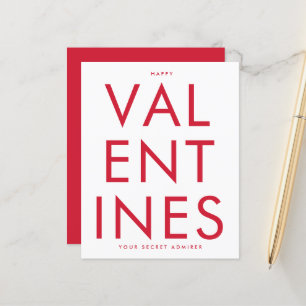 Secret Admirer RED WHITE FUN HEART personnalisé HA