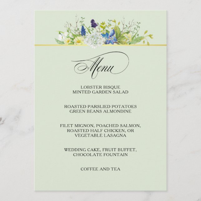 Secret Garden Rustique Menu Fleur sauvage (Devant)