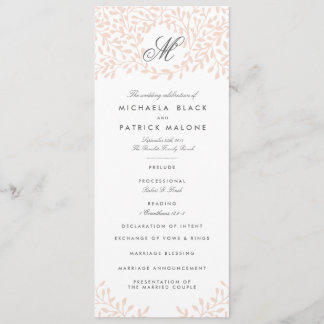 Secret Garden Wedding Programmes - Blush
