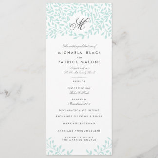 Secret Garden Wedding Programmes - Monnaie