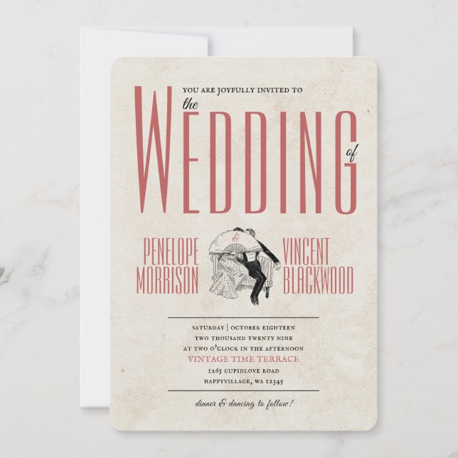 Secret Kiss Wedding Invitation (Devant)