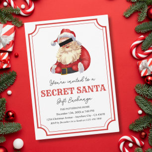 Secret Père Noël Noël Fête Invitation