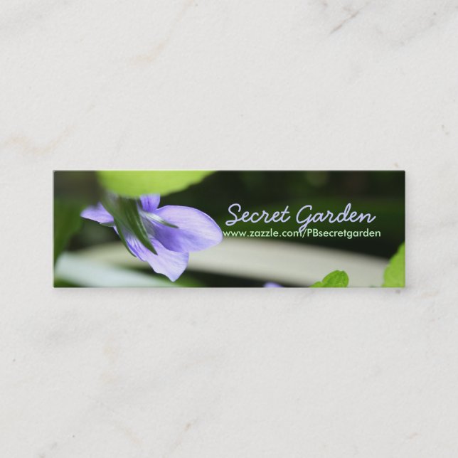 Secret Violets Floral Cartes de visite (Devant)