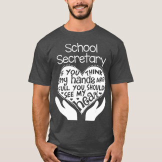 Secrétaire de l'école Bureau T-shirt Heart Cadeau