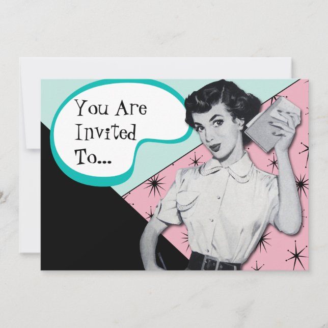 Secrétaire impertinent vintage Invitation (Devant)