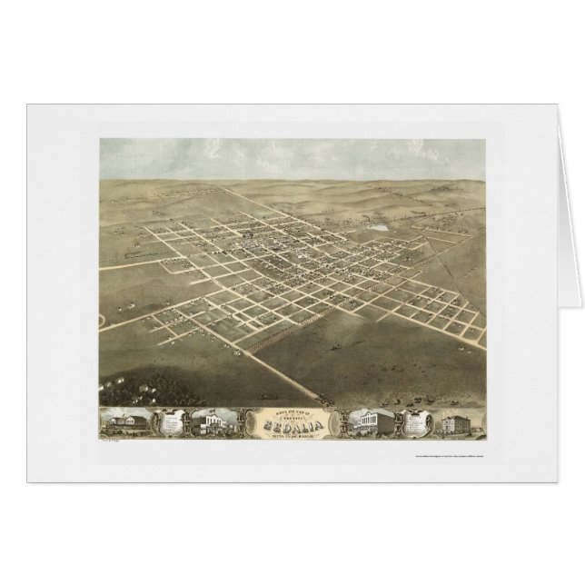 Sedalia, carte panoramique de MOIS - 1869 (Devant horizontal)