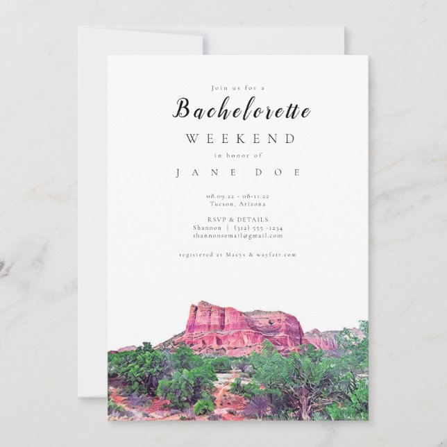 Sedona Arizona Bachelorette Party Invitation (Devant)
