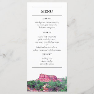Sedona Arizona Peint Mountains Reception Menu