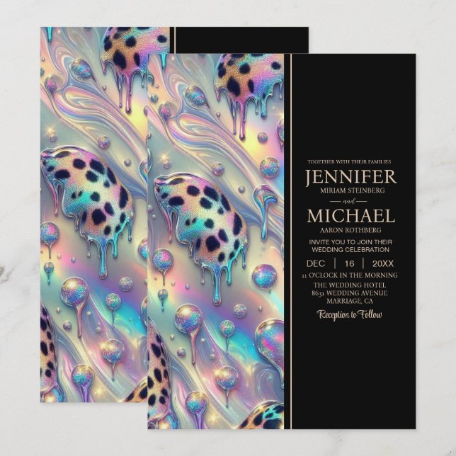 SEE BACK All-In-One Exotic Posh Wedding Invitation (Devant / Derrière)