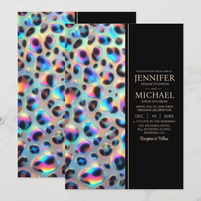 SEE BACK All-In-One Exotic Posh Wedding Invitation (Devant / Derrière)
