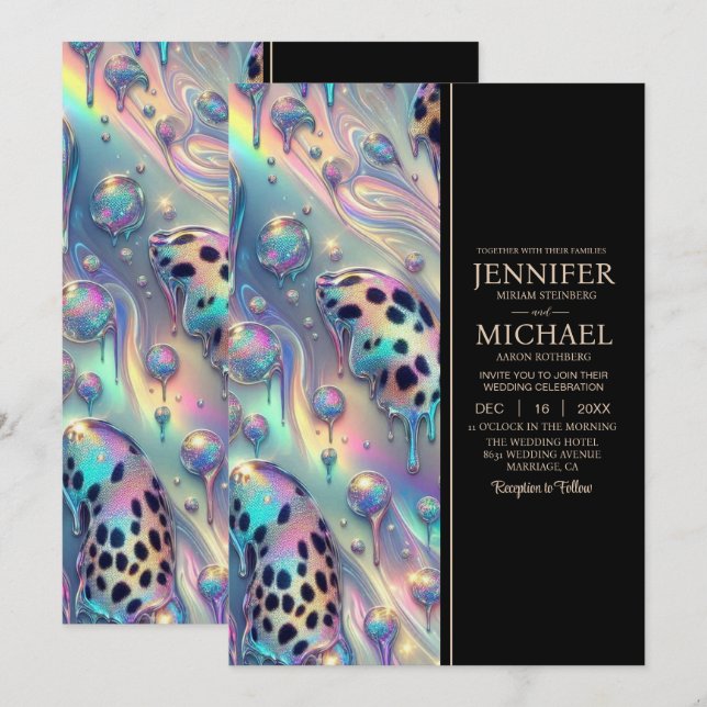 SEE BACK All-In-One Exotic Posh Wedding Invitation (Devant / Derrière)