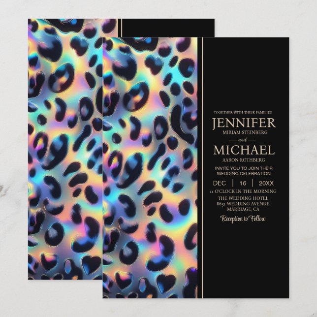 SEE BACK All-In-One Exotic Posh Wedding Invitation (Devant / Derrière)