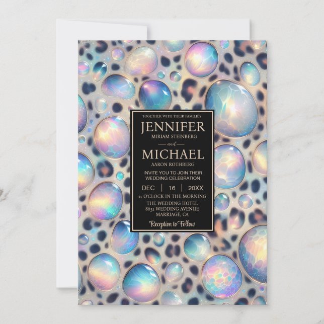 SEE BACK All-In-One Exotic Posh Wedding Invitation (Devant)