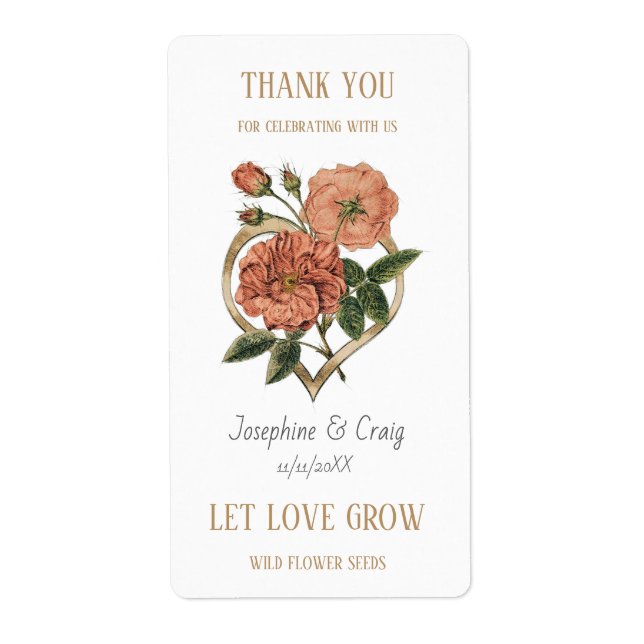 Seed Packet Étiquettes mariage Faveurs (Devant)