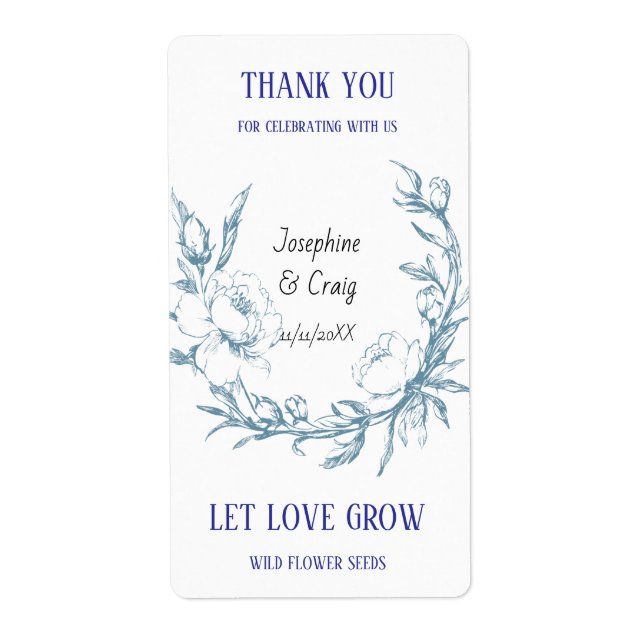 Seed Packet Étiquettes mariage Faveurs (Devant)