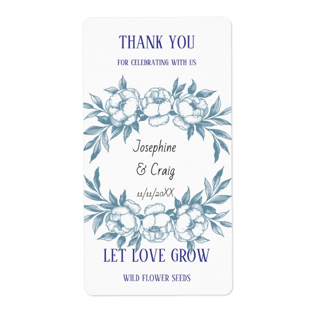 Seed Packet Étiquettes mariage Faveurs (Devant)