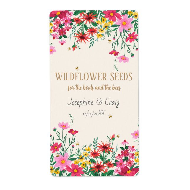 Seed Packet Étiquettes mariage Faveurs (Devant)