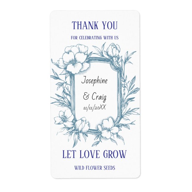 Seed Packet Étiquettes mariage Faveurs (Devant)