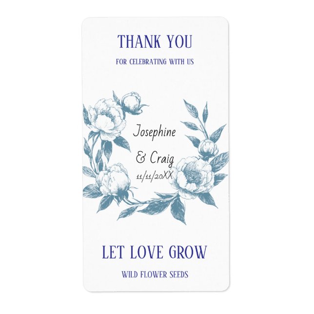 Seed Packet Étiquettes mariage Faveurs (Devant)