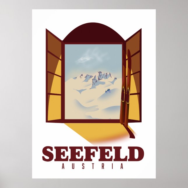 Seefeld Autriche poster ski (Devant)