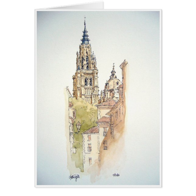 Ségovie, Toledo. Peinture d'aquarelle (Devant)