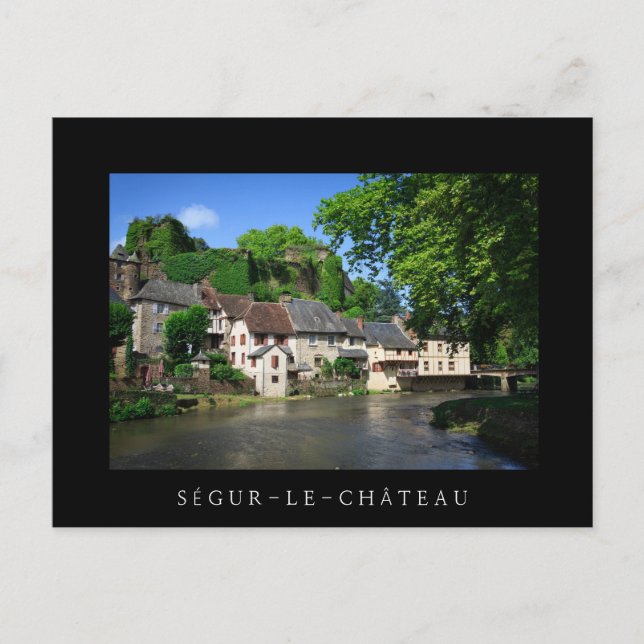 Segur-le-Château en France carte postale en texte  (Devant)
