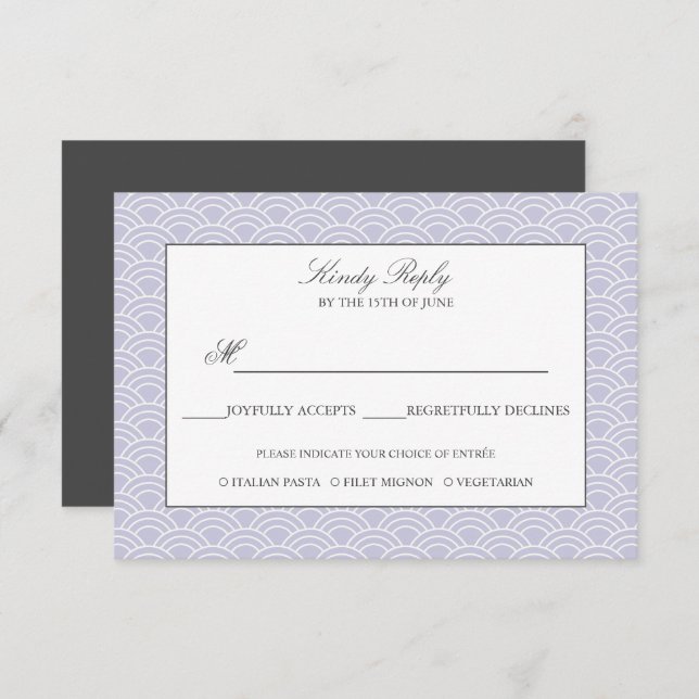 Seigaiha | Dusty Lilac option de menu à vague japo (Devant / Derrière)