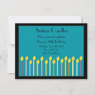 Seize bougies Invitation d'anniversaire