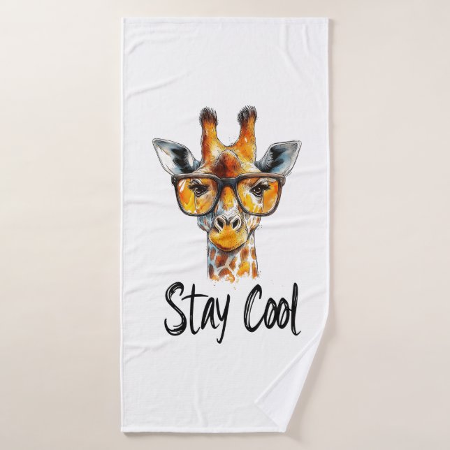 Séjour Cool - Giraffe avec lunettes de soleil Illu (Serviette de bain)