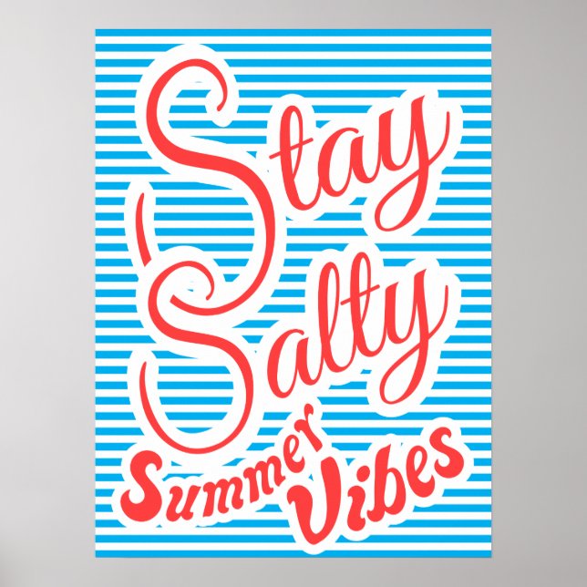 Séjour salé, Vibes d'été, affiche d'été, bleu (Devant)