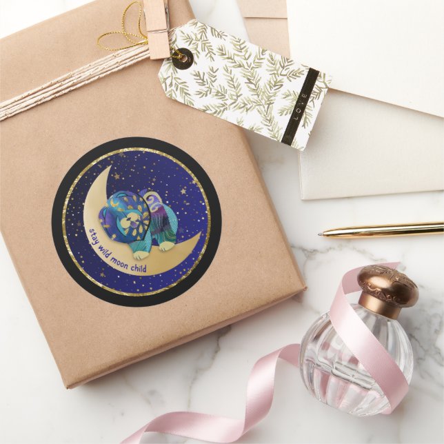 SÉJOURNEZ CHEZ WILD MOON CHILD chien Stickers (Cadeaux)