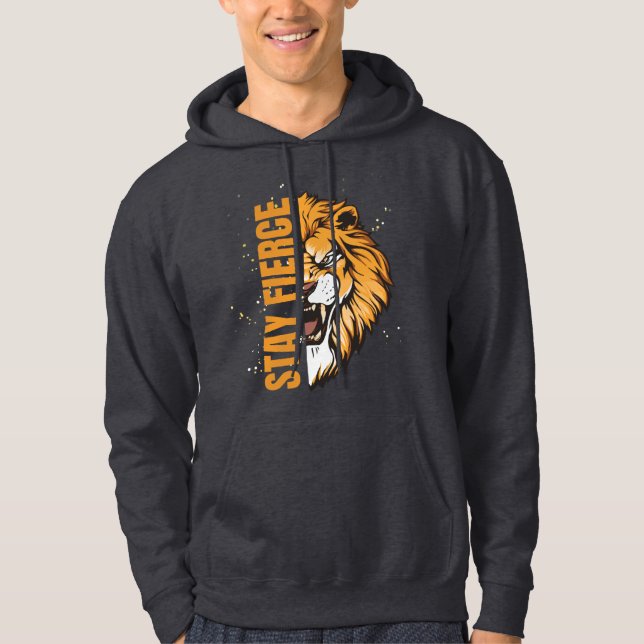 Séjournez en Sweat - shirt à capuche noir Fierce (Devant)