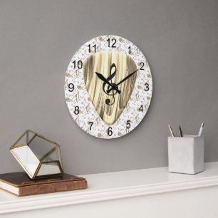 Sélecteur de Musique Doré – Horloge Clé de Sol