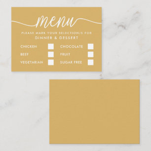 Sélection de menu simple or et blanc moderne