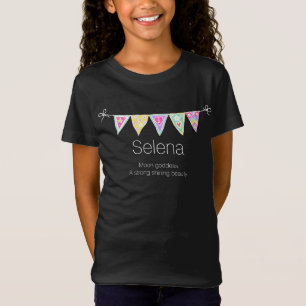 Selena, nom de fille signifiant t-shirt drapeau de