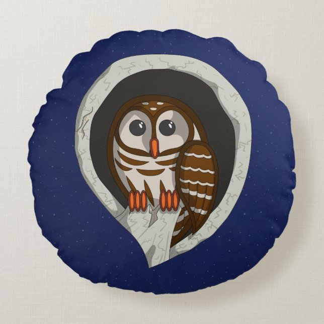 Selene le Coussin rond du hibou (Devant)