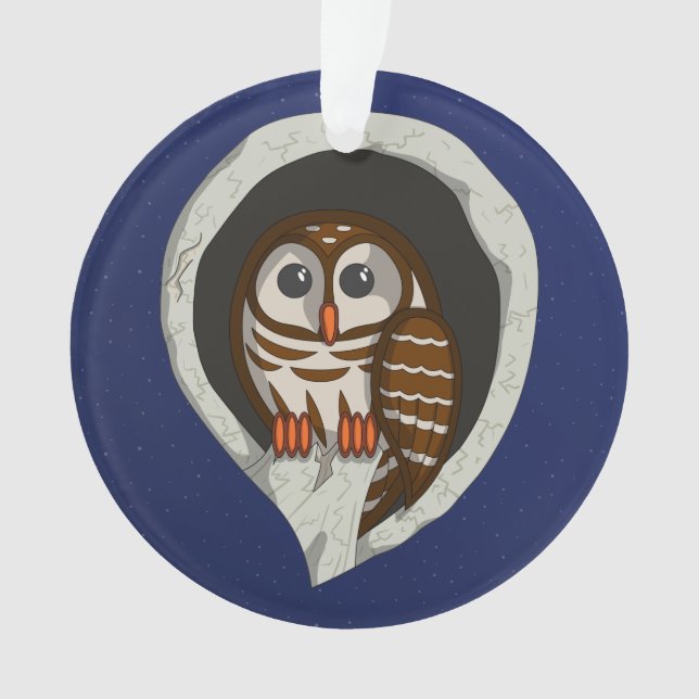 Selene le hibou acrylique ornement (devant)