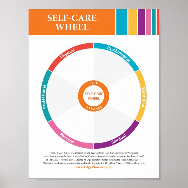 Self Care Wheel in Color! Poster (Devant)
