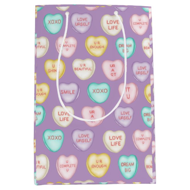 Self Love Candy Hearts - Purple Cadeau Sac (Devant)