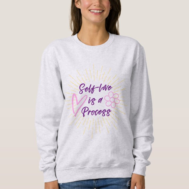 Self Love est un Sweatshirt Processus-Purple et Ro (Devant)