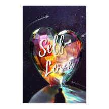 Self Love Galaxy Heart Poster Inspirational 11x17