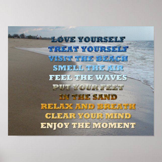 Self Worth Taking Care of Yourself Quote Poster (Devant)