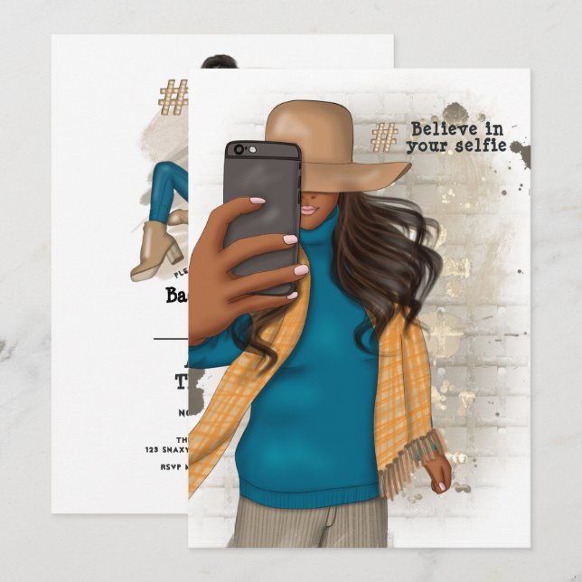 Selfie Bachelorette Invitation (Devant / Derrière)