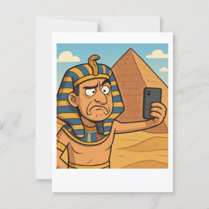 Selfie égyptien amusant avec carte postale Pyramid